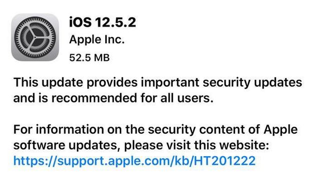 城关苹果手机维修分享iOS12.5.2发布，建议所有老苹果用户安装 